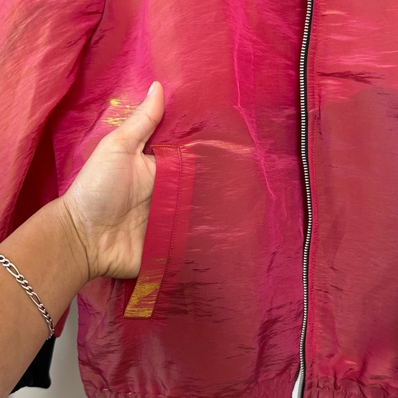 RARE FIND! ADIDAS X RITA ORA Shape Shifter Red Windbreaker Jacket Holographic/ M - Picture 9 of 11